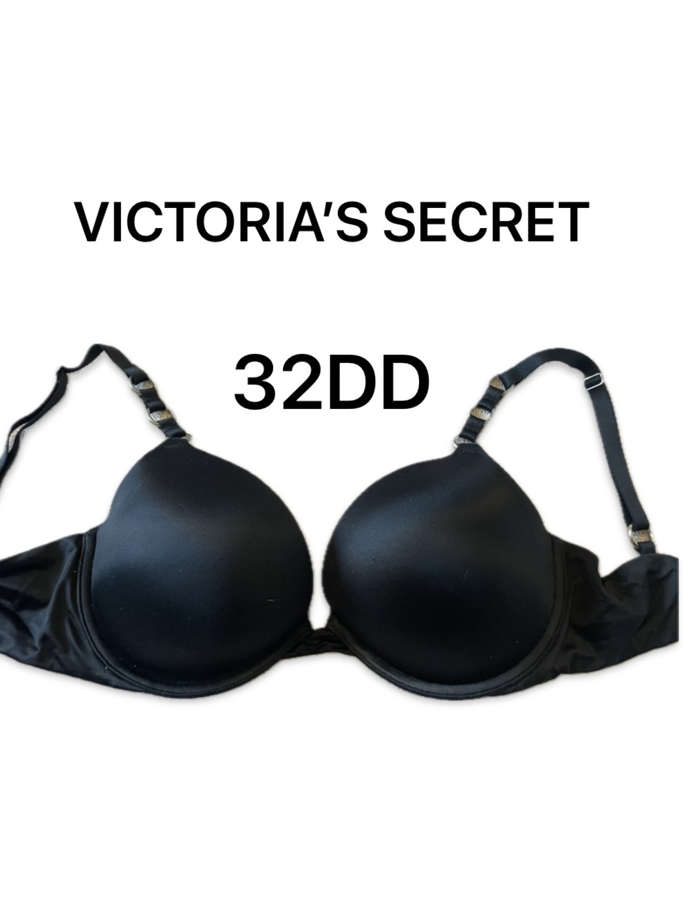 Victoria’s Secret Very Sexy Black Padded Push-Up Bra 32DD Like New